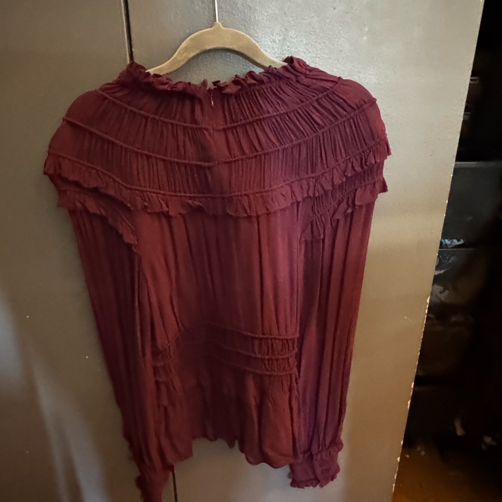 NWT FARM Rio Ruched Ruffled  Blouse - Picture 3 of 7
